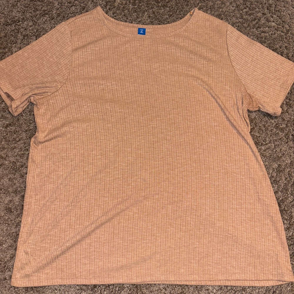 Women’s Old Navy brown ribbed t shirt, size xl tall